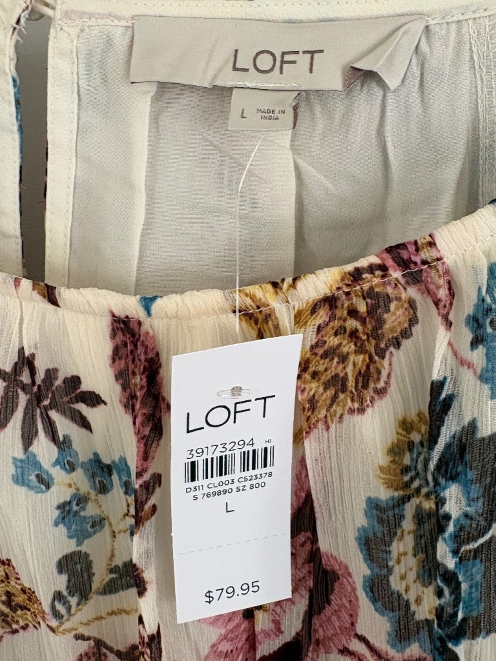 LOFT Garden Tiered Ruffle Sleeve Blouse - Picture 4 of 5